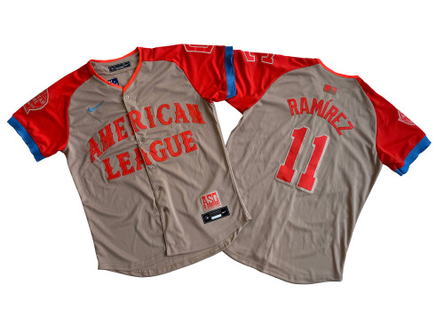 American League 11 Jose Ramirez Nike Cream 2024 MLB All-Star Game Limited Player Jersey