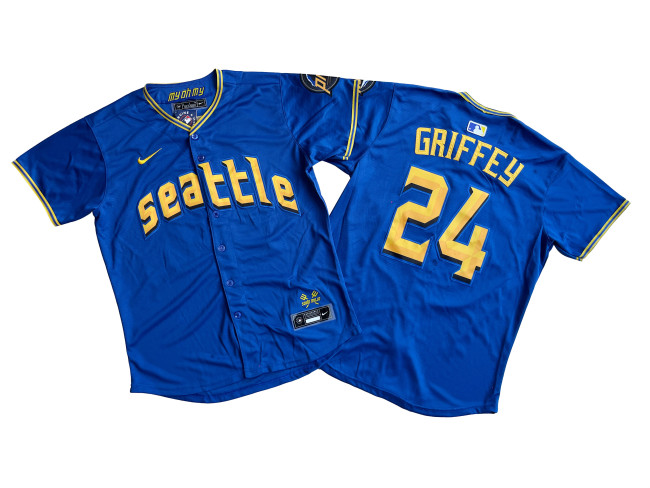 Seattle Mariners 24 Ken Griffey Jr. Nike Royal City Connect Retired Player Jersey