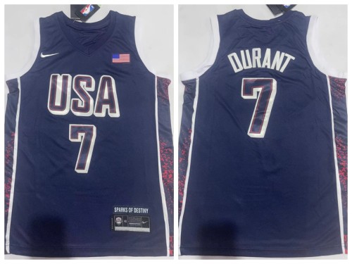 USA 7 Kevin Durant Basketball Jersey Blue