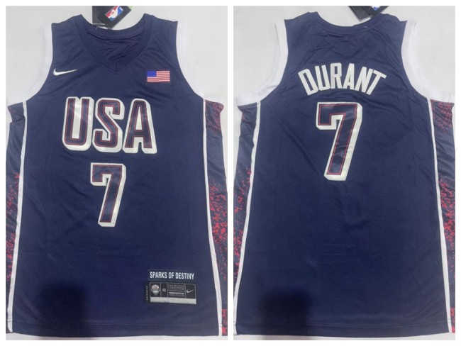 USA 7 Kevin Durant Basketball Jersey Blue