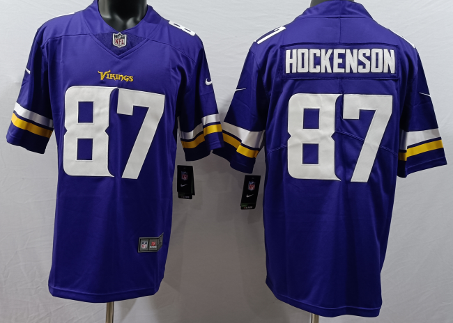 Minnesota Vikings 87 T.J. Hockenson Football Jersey Purple