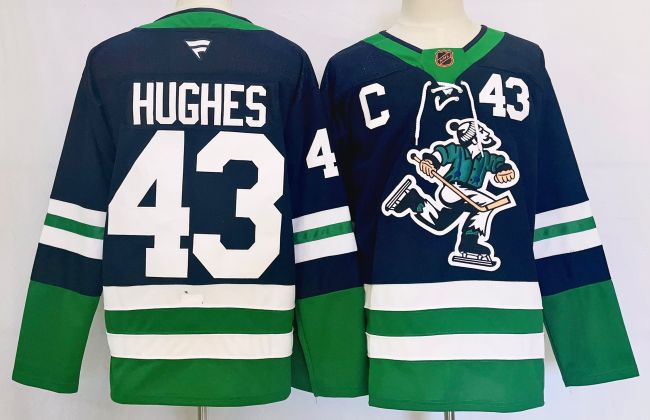 Vancouver Canucks 43 Quinn Hughes Ice Hockey Jersey