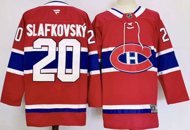 Fanatics Montreal Canadiens 20 Juraj Slafkovsky Ice Hockey Jersey Red
