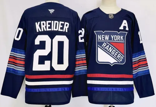 Fanatics New York Rangers 20 Chris Kreider Ice Hockey Jersey Nany Blue