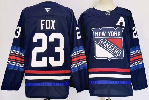 New York Rangers 23 Adam Fox Ice Hockey Jersey Nany Blue