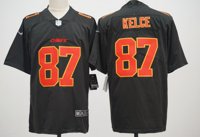 Kansas City Chiefs 87 Travis Kelce Football Jersey Legend Black