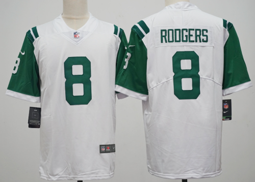 New York Jets 8 Aaron Rodgers Football Jersey Legend White