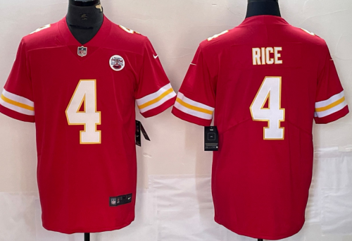 Kansas City Chiefs 4 Rashee Rice Football Jersey Legend Red