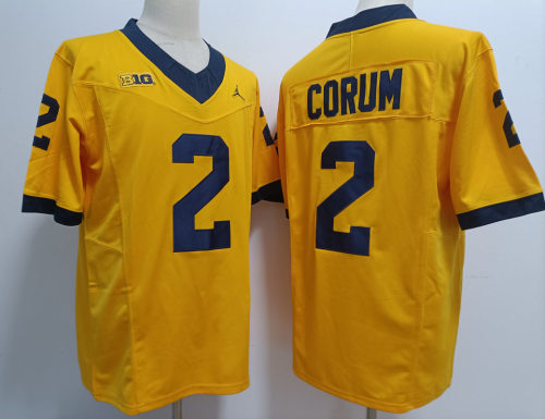 Michigan Wolverines 2 Blake Corum College Football Jersey Yellow