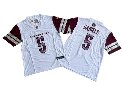 Washington Commanders 5 Jayden Daniels Nike White Vapor F.U.S.E. Limited Jersey