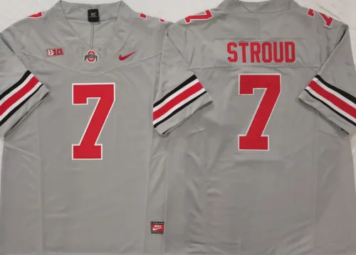 Ohio State 7 C.J. Stroud College Football Jersey Limited Gray Three Dynasties