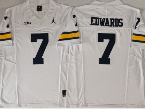 Michigan Wolverines 7 Donovan Edwards  College Football Jersey White