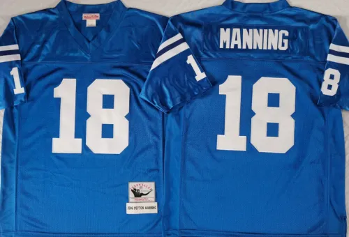 Indianapolis Colts 18 Peyton Manning Football Jersey  Blue Retro