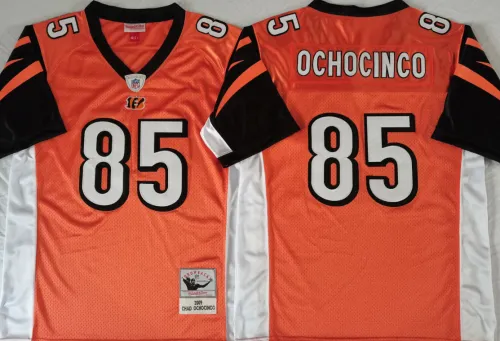 Cincinnati Bengals 85 Chad Ochocinco Football Jersey Orange Retro