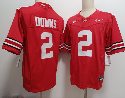 Ohio State 2 Caleb Downs College Football Jersey Red Three Dynasties