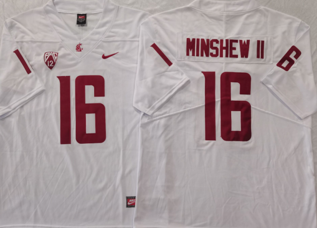WASHINGTON STATE COUGARS 16 Gardner Minshew Limited College Football Jersey White