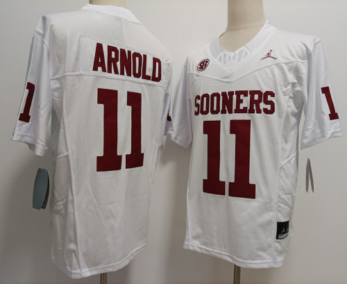 Oklahoma Sooners 11 Jackson Arnold College Football Jersey White Three Dynasties