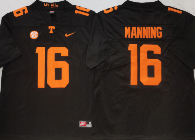 Tennessee Volunteers 16 Peyton Manning Limited Coolege Football Jersey Gray Orange Word