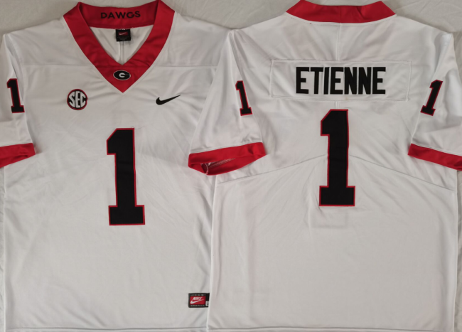 GEORGIA bulldogs 1 Trevor Etienne Limited College Football Jersey White