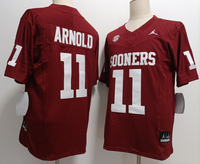 Oklahoma Sooners 11 Jackson Arnold College Football Jersey Red Three Dynasties