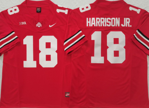 Ohio State 18 Marvin Harrison Jr. College Football Jersey Red Three Dynasties