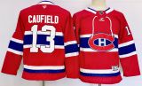 Youth Fanatics Montreal Canadiens 13 Cole Caufield Ice Hockey Jersey Red