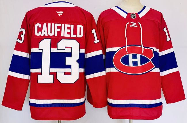 Fanatics Montreal Canadiens 13 Cole Caufield Ice Hockey Jersey Red
