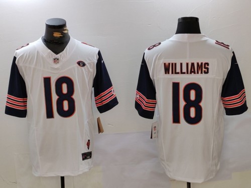 Chicago Bears 18 Caleb Williams Football Jersey Legendary White Three Generations