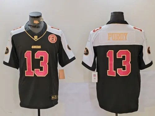 San Francisco 49ers 13 Brock Purdy Football Jersey Black Grateful Gold