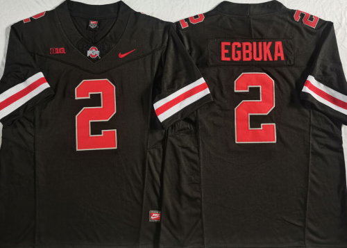 Ohio State 2 Emeka Egbuka College Football Jersey Black Three Dynasties