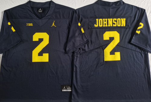 Michigan Wolverines 2 Will Johnson College Football Jersey Navy Blue