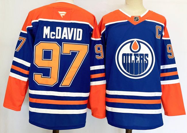 Fanatics Edmonton Oilers 97 Connor McDavid Ice Hockey Jersey