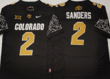 Colorado Buffaloes 2 Shedeur Sanders College Football Jersey Black Three Dynasties
