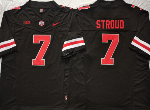 Ohio State 7 C.J. Stroud College Football Jersey Limited Black Three Dynasties