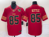 San Francisco 49ers 85 George Kittle Football Jersey Legend Red
