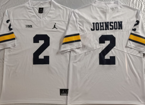 Michigan Wolverines 2 Will Johnson College Football Jersey White