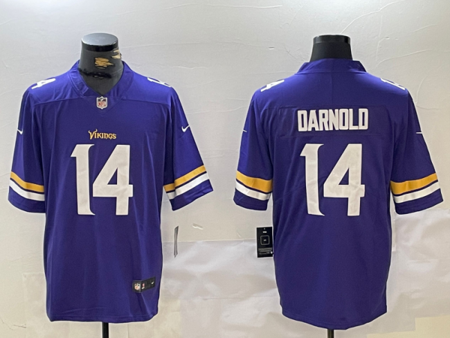Minnesota Vikings 14 Sam Darnold Football Jersey Purple