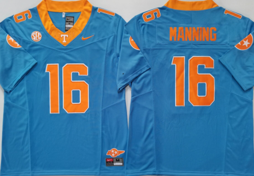Tennesse Volunteers 16 Arch Manning College Football Jersey Blue Three Dynasties