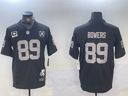 Oakland Raiders 89 Brock Bowers Football Jersey Black Three Dynasties