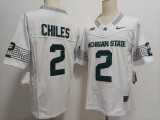 Michigan State Spartans 2 Aidan Chiles College Football Jersey White Three Dynasties