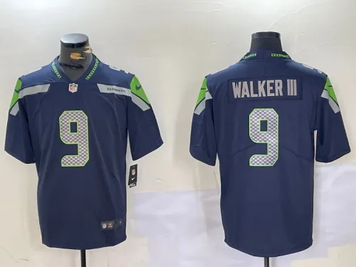 Seattle Seahawks 9 Kenneth Walker III Football Jersey Legend Navy Blue