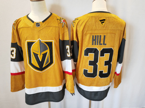 Fanatics Vegas Golden Knights 33 Adin Hill Ice Hockey Jersey Gold