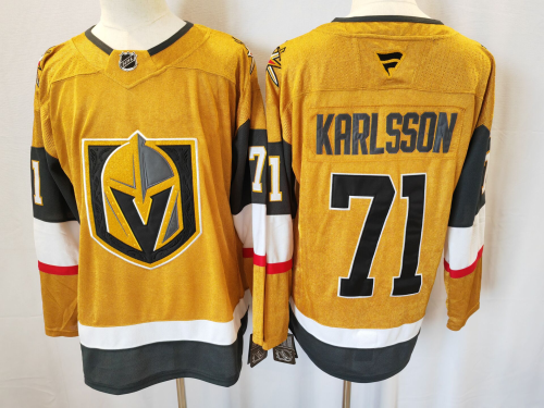 Fanatics Vegas Golden Knights 71 William Karlsson Ice Hockey Jersey Gold