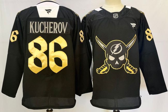 Fanatics Tampa Bay Lightning 86 Nikita Kucherov Ice Hockey Jersey Black