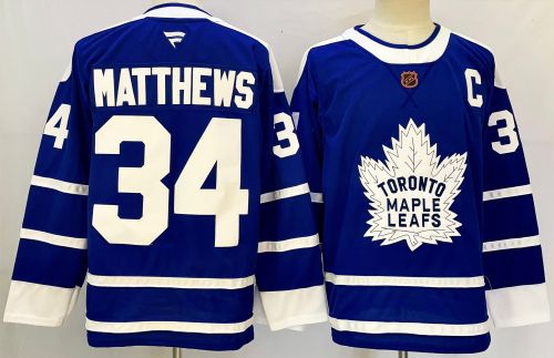 Fanatics Toronto Maple Leafs 34 Auston Matthews  Hockey Jersey Blue