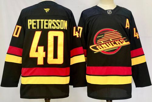 Fanatics Vancouver Canucks 40 Elias Pettersson Ice Hockey Jersey Black