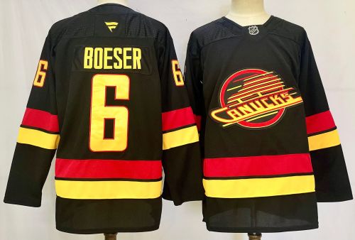 Fanatics Vancouver Canucks 6 Brock Boeser Ice Hockey Jersey Black