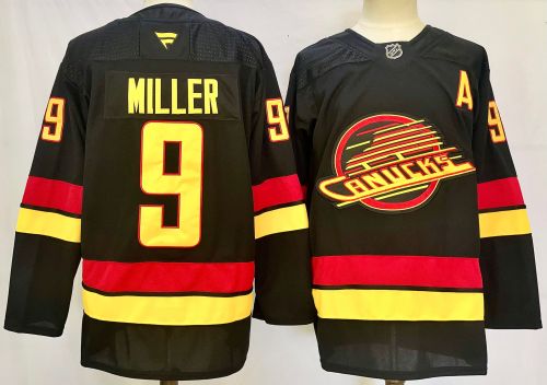 Fanatics Vancouver Canucks 9 J.T. Miller Ice Hockey Jersey Black
