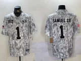 San Francisco 49ers 1 Deebo Samuel Sr Football Jersey Salute to Service Retired Arctic Camo