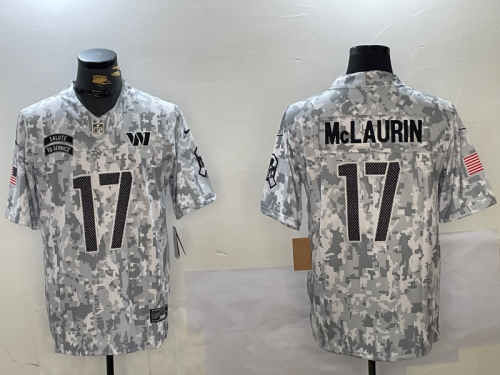 Washington Commanders 17 Terry McLaurin Football Jersey Salute to Service Retired Arctic Camo